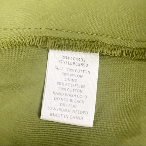 NEW JOA Off Shoulder Ruffle Dress Medium Olive Green BC5850 NWT - Picture 10 of 12